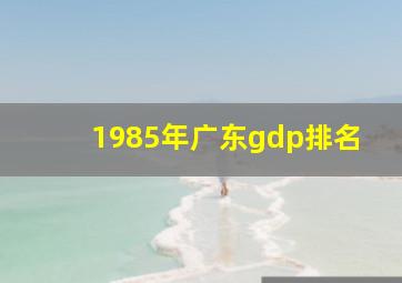 1985年广东gdp排名