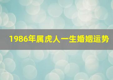 1986年属虎人一生婚姻运势