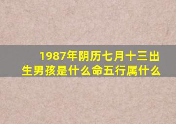 1987年阴历七月十三出生男孩是什么命五行属什么