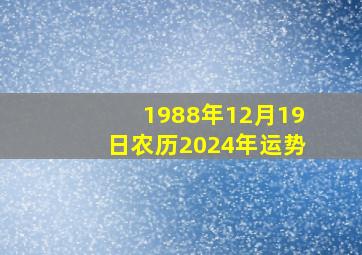 1988年12月19日农历2024年运势