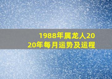 1988年属龙人2020年每月运势及运程