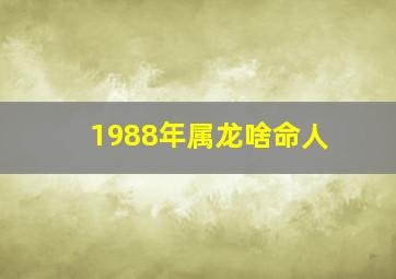 1988年属龙啥命人