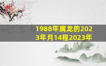 1988年属龙的2023年月14程2023年