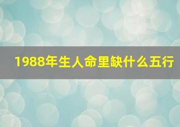 1988年生人命里缺什么五行