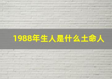 1988年生人是什么土命人