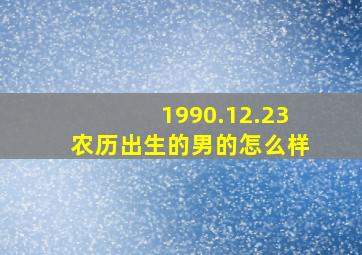 1990.12.23农历出生的男的怎么样