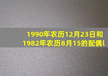 1990年农历12月23日和1982年农历8月15的配偶l