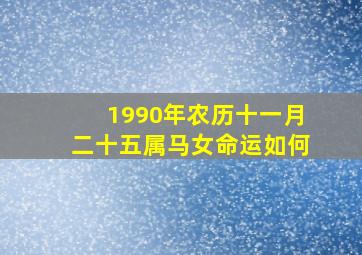 1990年农历十一月二十五属马女命运如何