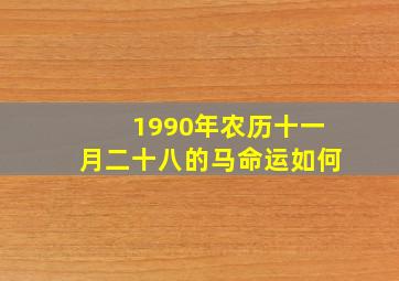 1990年农历十一月二十八的马命运如何