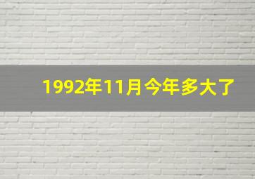 1992年11月今年多大了