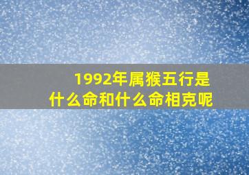 1992年属猴五行是什么命和什么命相克呢