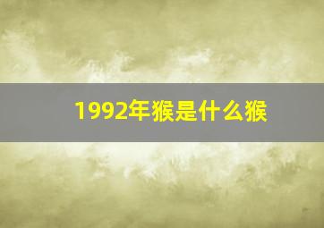 1992年猴是什么猴