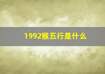 1992猴五行是什么