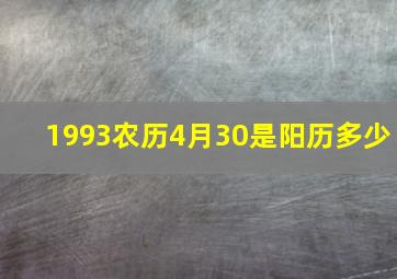 1993农历4月30是阳历多少