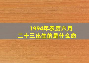 1994年农历六月二十三出生的是什么命