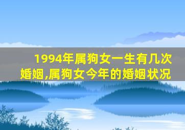 1994年属狗女一生有几次婚姻,属狗女今年的婚姻状况