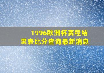 1996欧洲杯赛程结果表比分查询最新消息