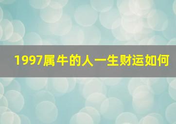 1997属牛的人一生财运如何