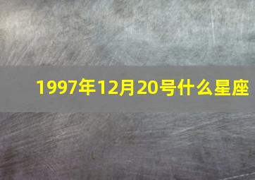 1997年12月20号什么星座