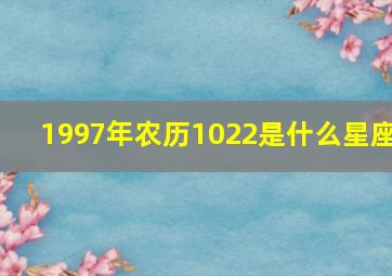 1997年农历1022是什么星座