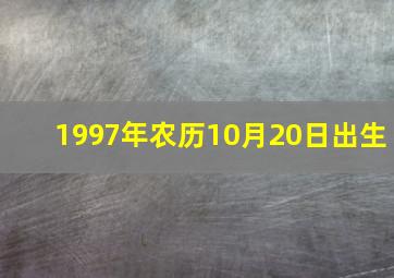 1997年农历10月20日出生