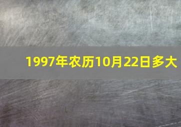 1997年农历10月22日多大