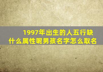 1997年出生的人五行缺什么属性呢男孩名字怎么取名