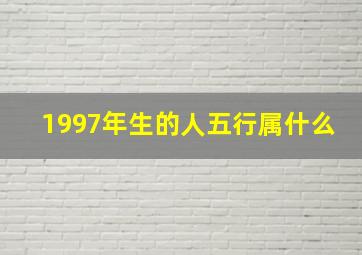 1997年生的人五行属什么