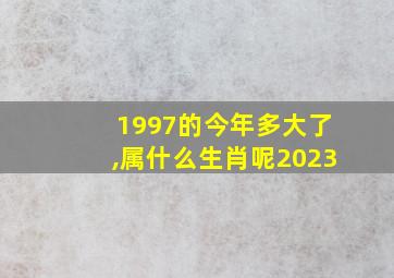 1997的今年多大了,属什么生肖呢2023