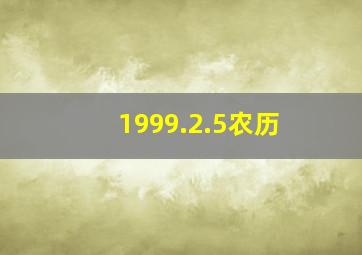 1999.2.5农历