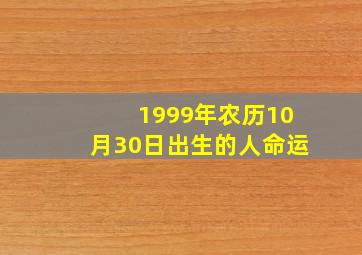 1999年农历10月30日出生的人命运