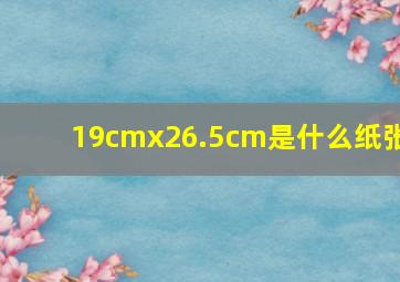 19cmx26.5cm是什么纸张