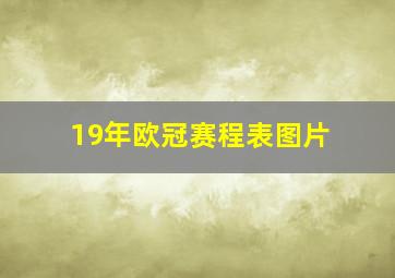 19年欧冠赛程表图片