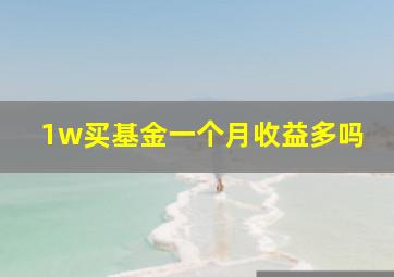 1w买基金一个月收益多吗