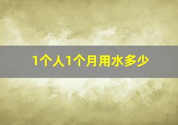 1个人1个月用水多少