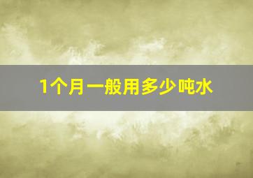 1个月一般用多少吨水