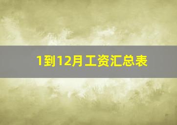 1到12月工资汇总表