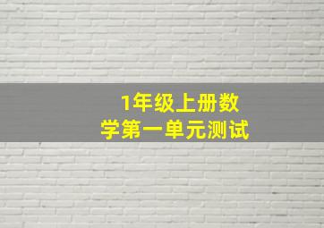 1年级上册数学第一单元测试