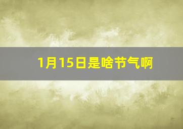 1月15日是啥节气啊