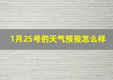 1月25号的天气预报怎么样