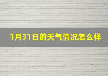 1月31日的天气情况怎么样