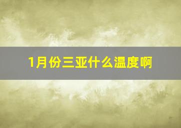 1月份三亚什么温度啊