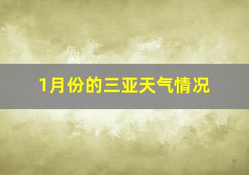 1月份的三亚天气情况