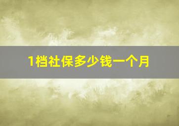 1档社保多少钱一个月