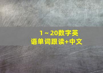 1～20数字英语单词跟读+中文