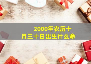 2000年农历十月三十日出生什么命