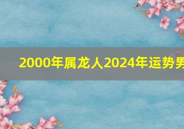 2000年属龙人2024年运势男