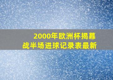 2000年欧洲杯揭幕战半场进球记录表最新