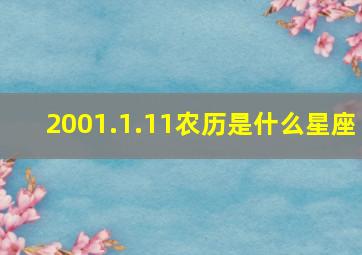 2001.1.11农历是什么星座