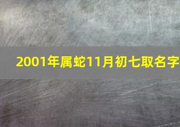 2001年属蛇11月初七取名字